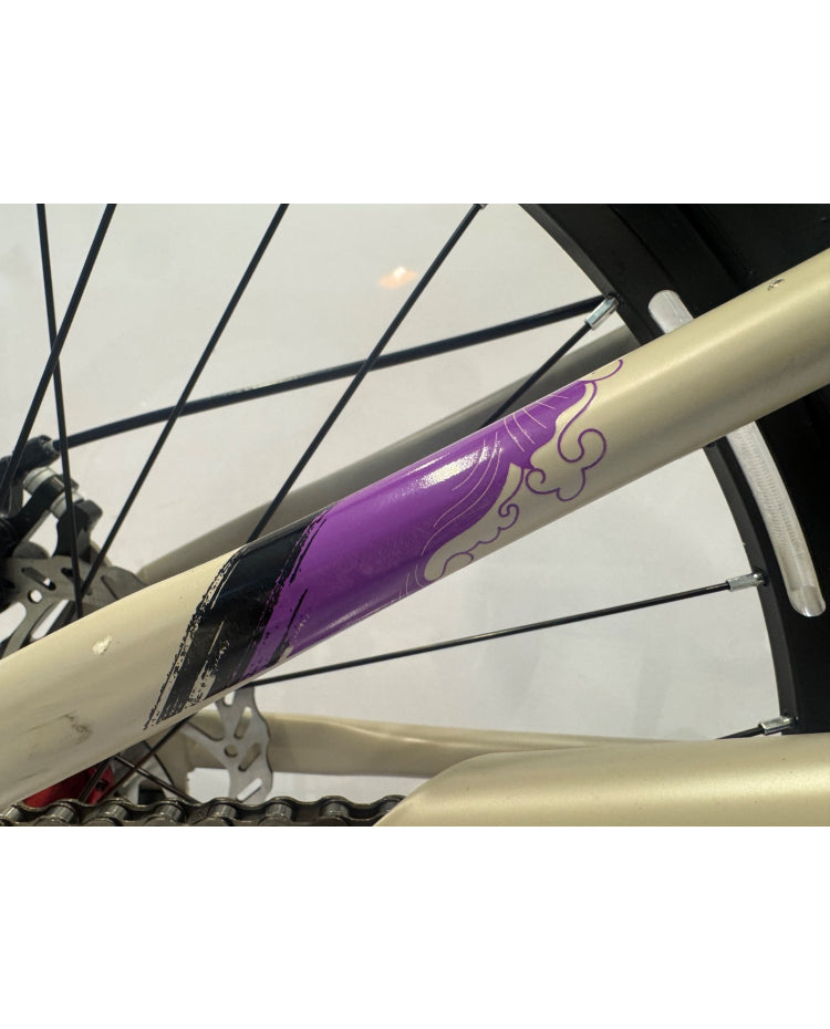 Grey Purple Front Shock Bicycle