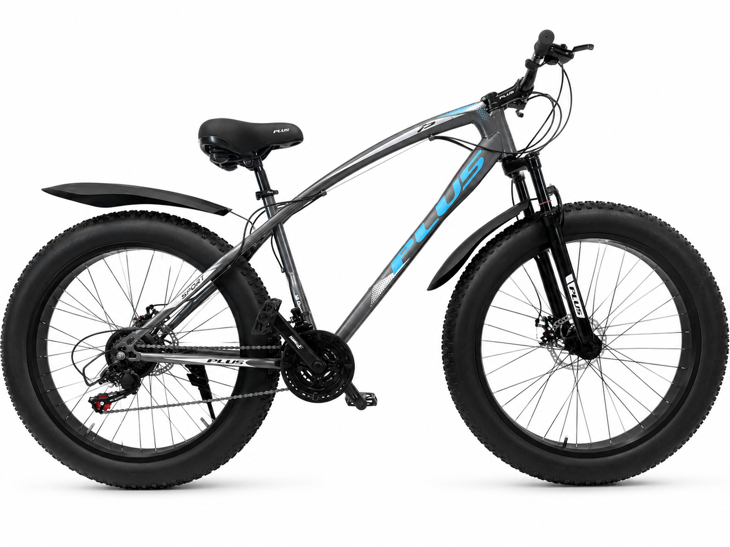 Fat Tyre Mountain Bicycle – Grey & Blue